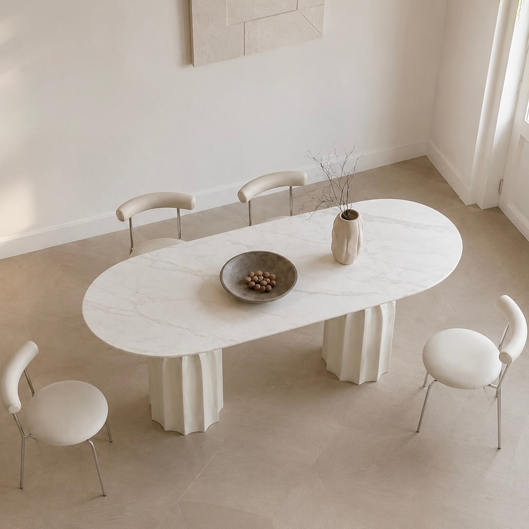 Sculptural Fluted Dining Table