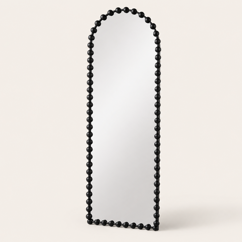 Black Beaded Arch Mirror