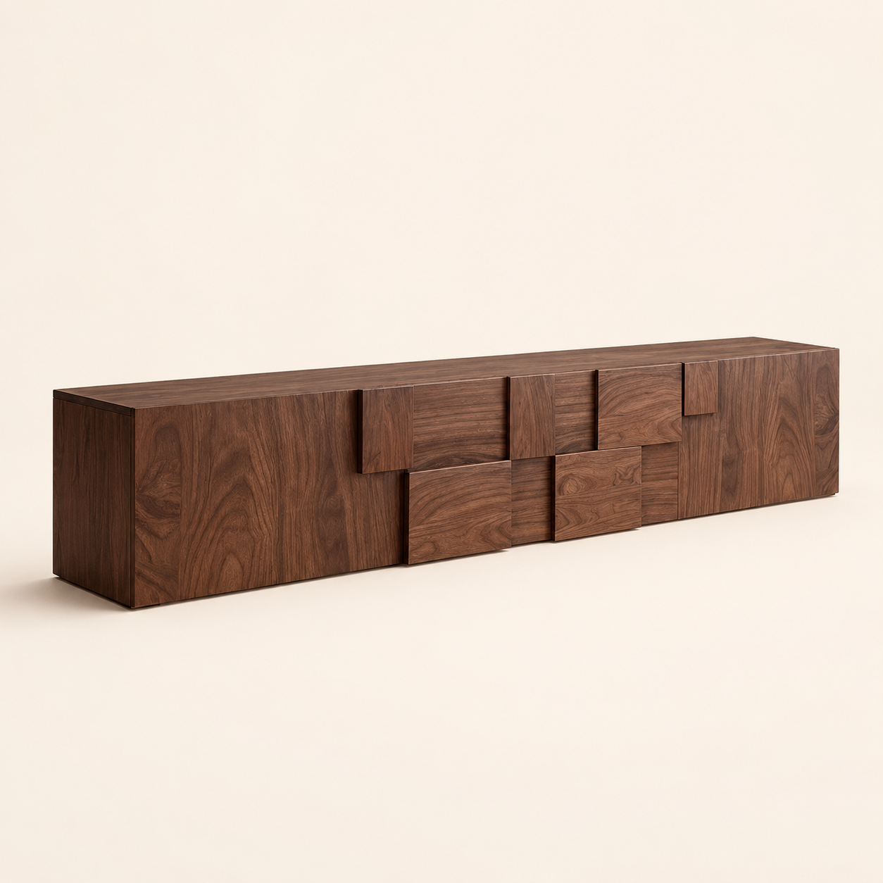 Patchwork Walnut Media Unit