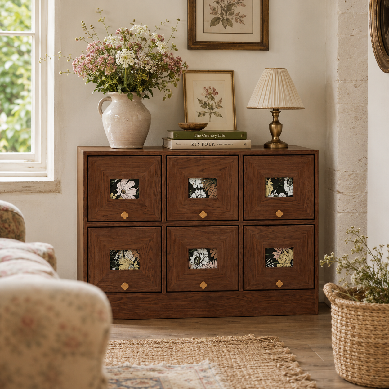 Floral Drawer Cupboard