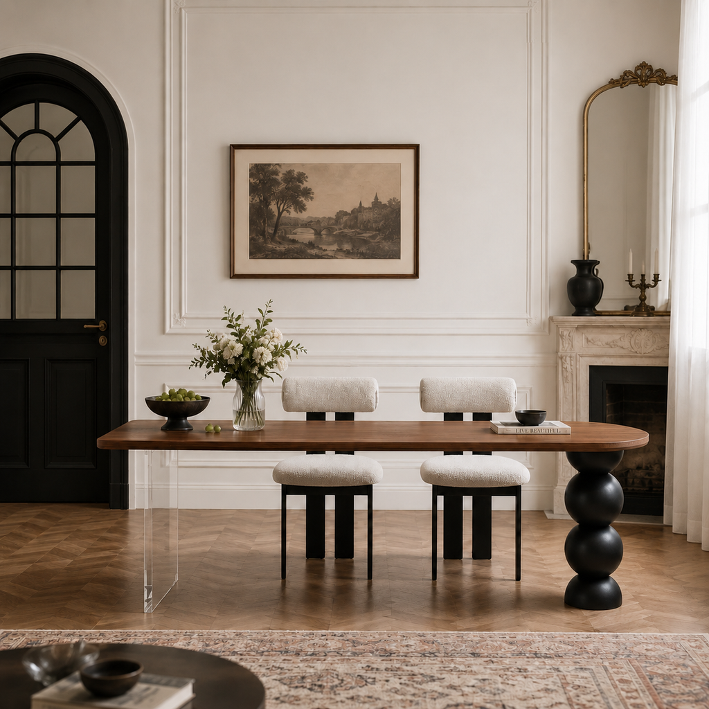 Sculptural Walnut Dining Set