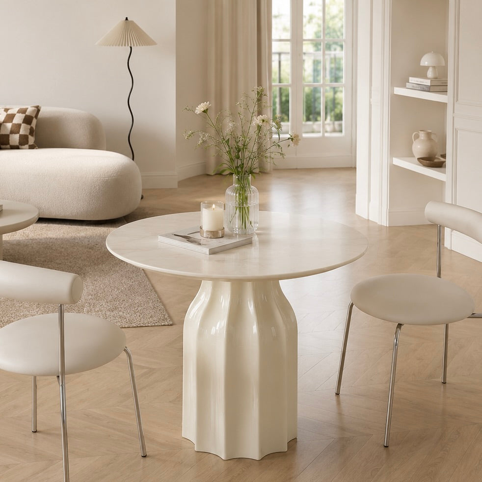 Sculptural Fluted Dining Table