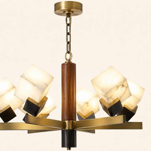 Alabaster Cube Chandelier