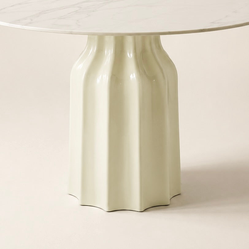 Sculptural Fluted Dining Table