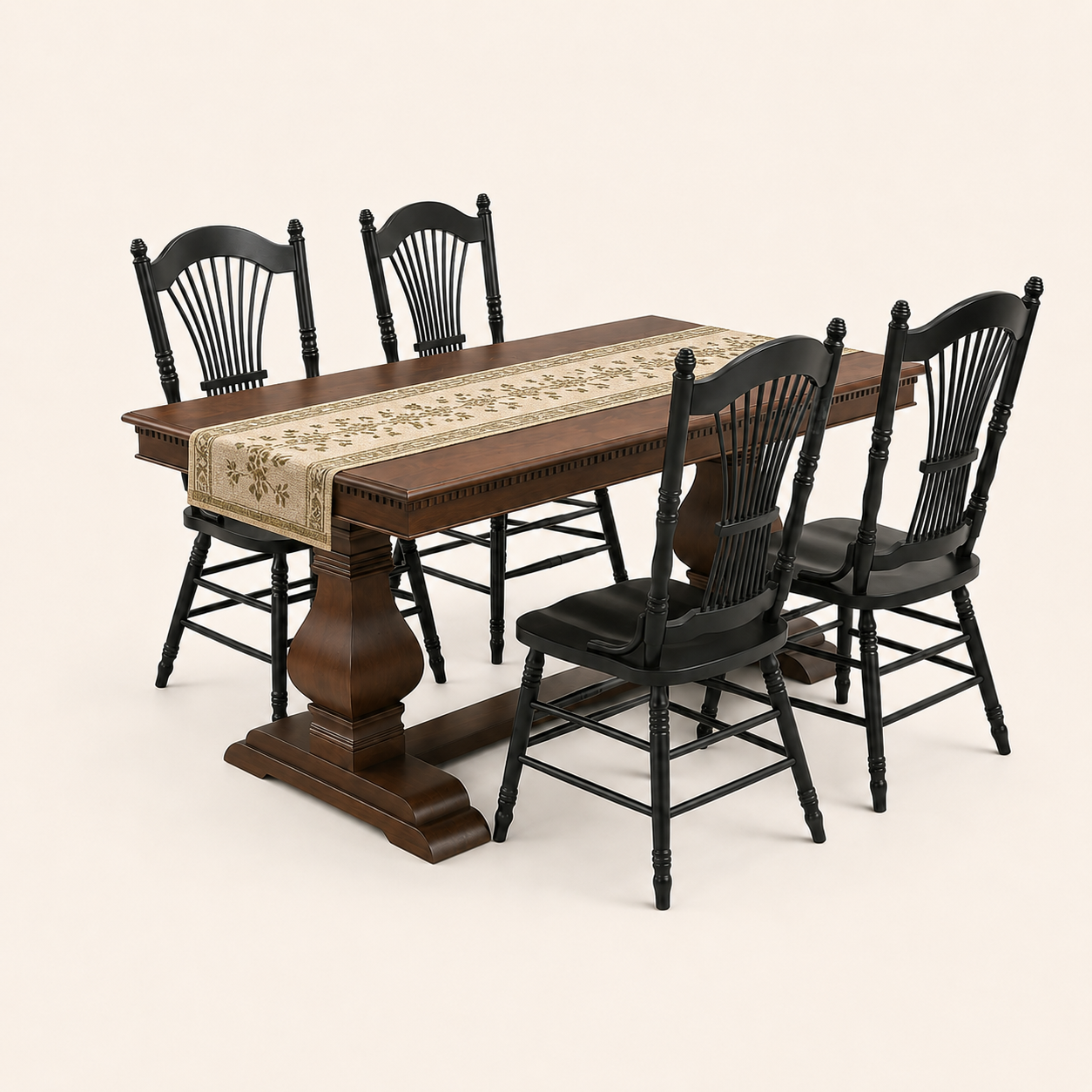 Walnut Spindle Dining Set