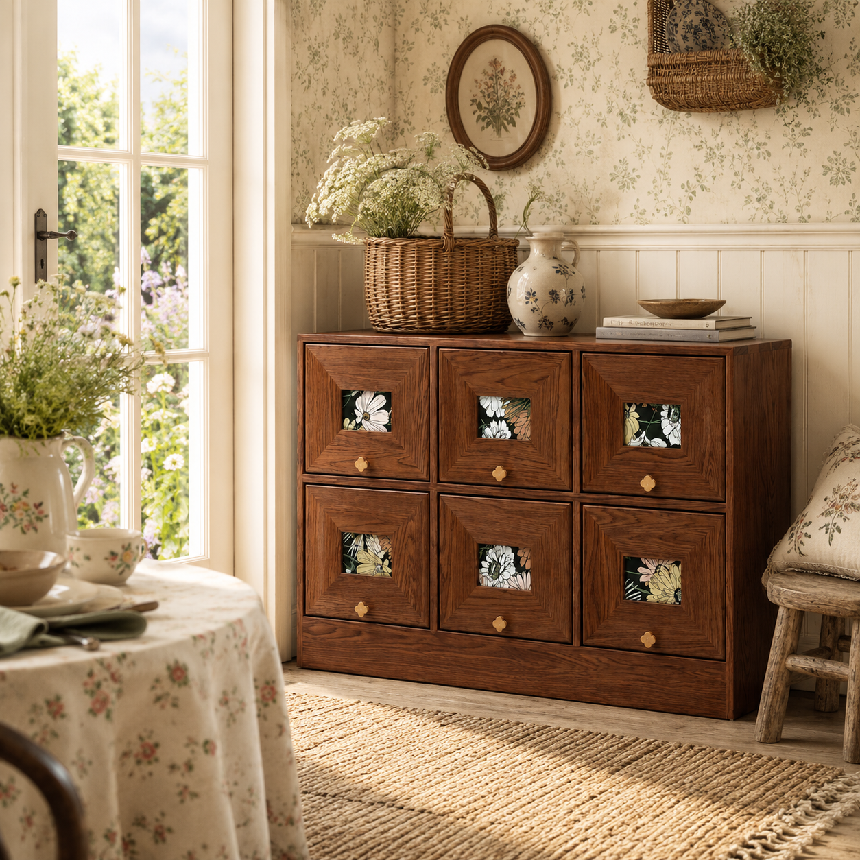 Floral Drawer Cupboard