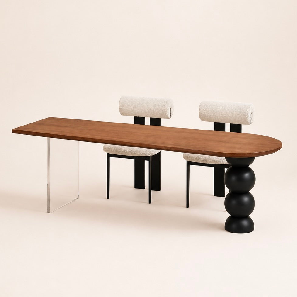 Sculptural Walnut Dining Set