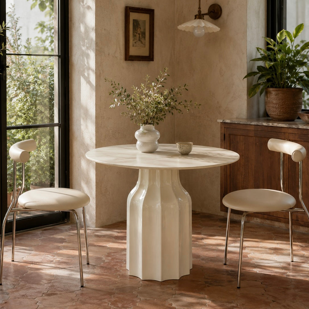 Sculptural Fluted Dining Table