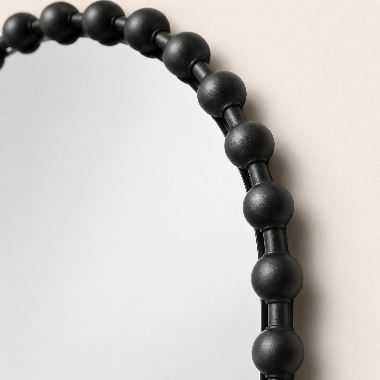 Black Beaded Arch Mirror