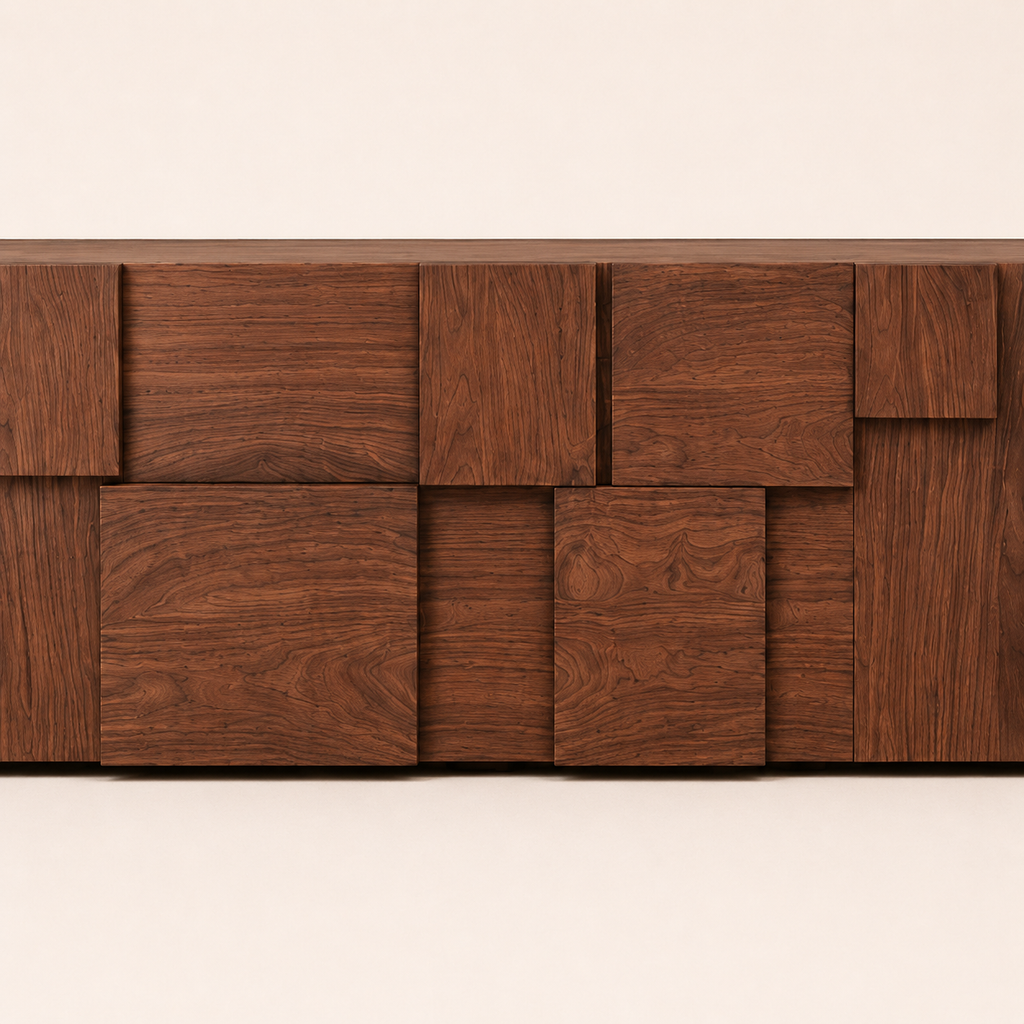 Patchwork Walnut Media Unit