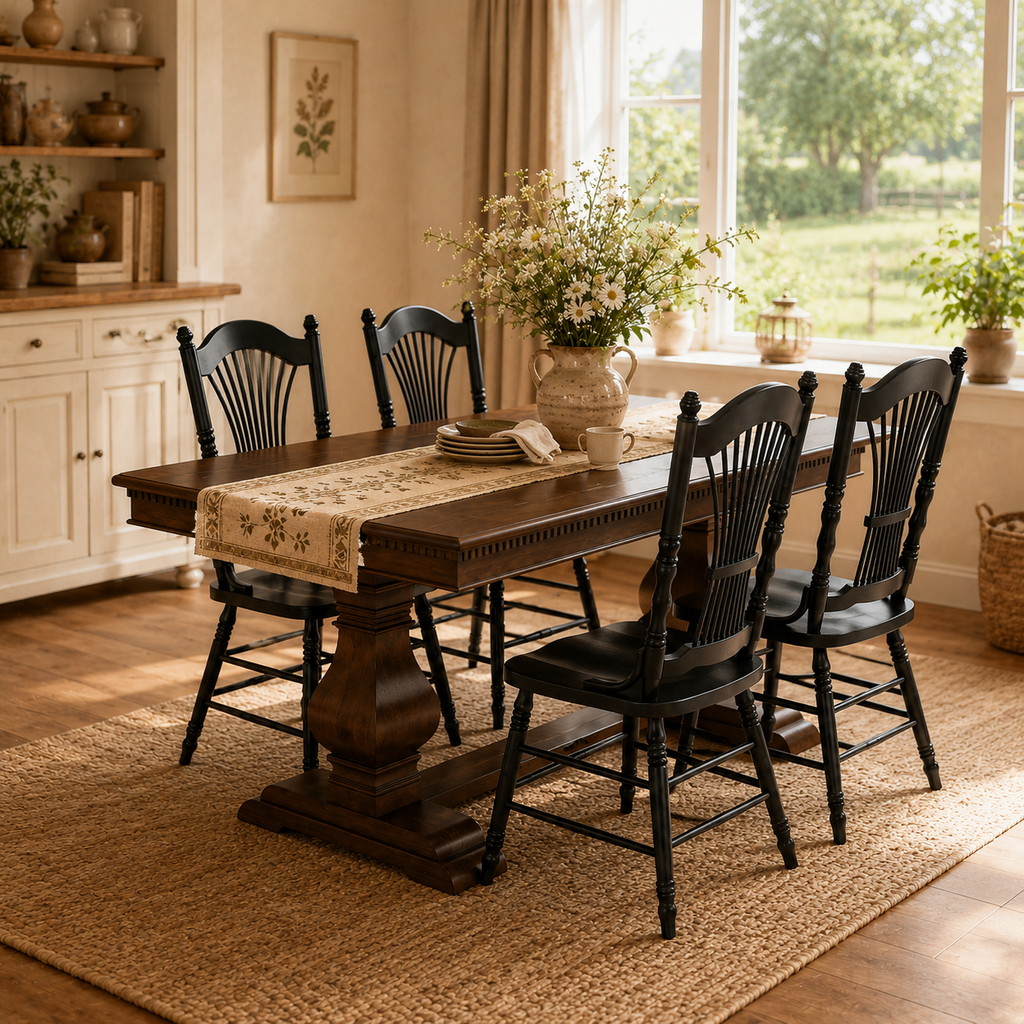 Walnut Spindle Dining Set