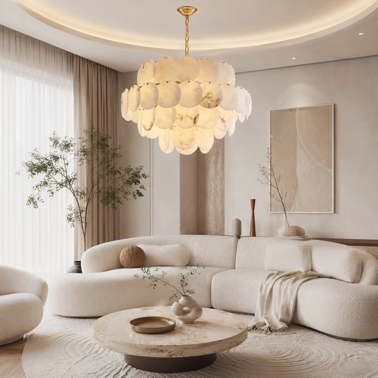 Opaline Shell Chandelier