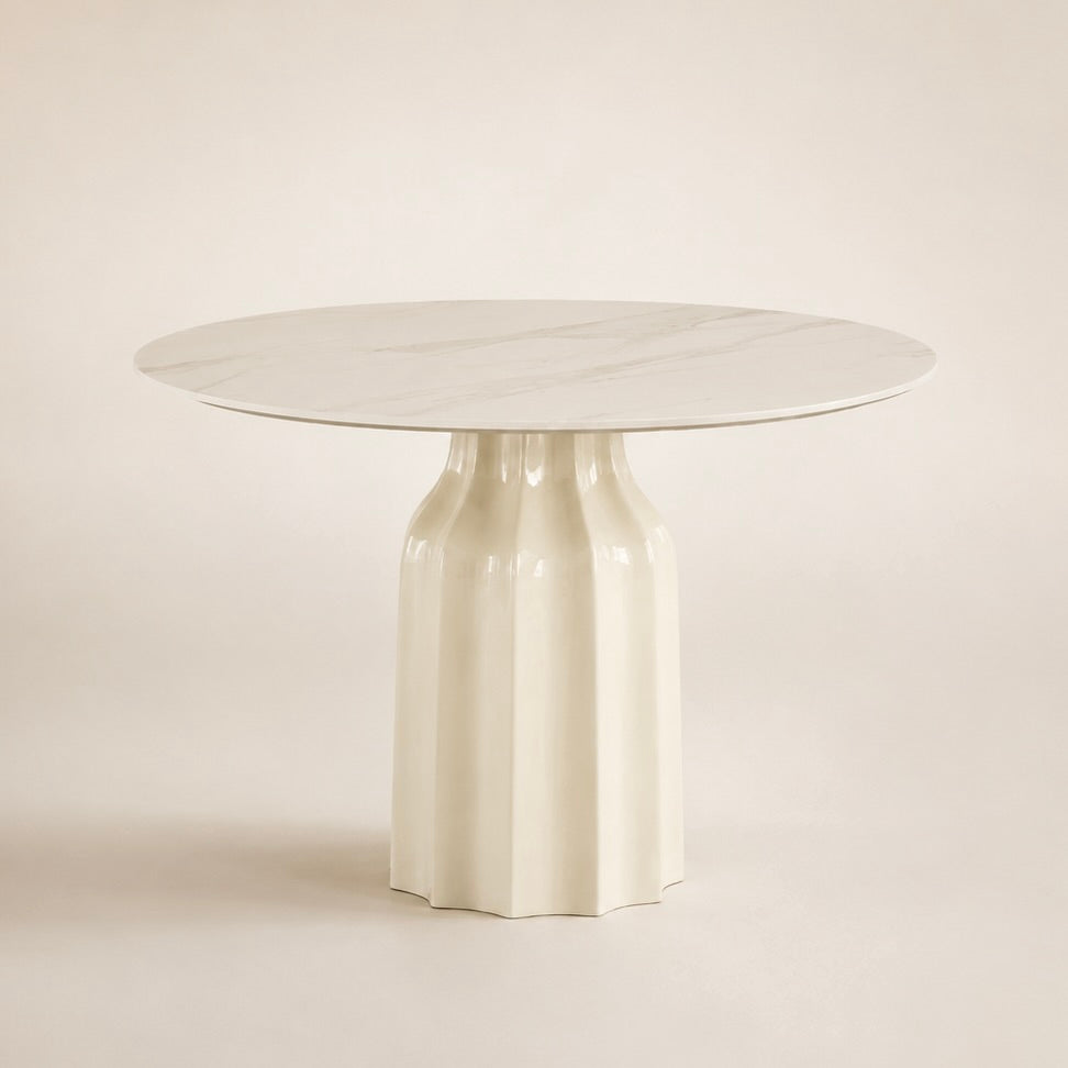 Sculptural Fluted Dining Table