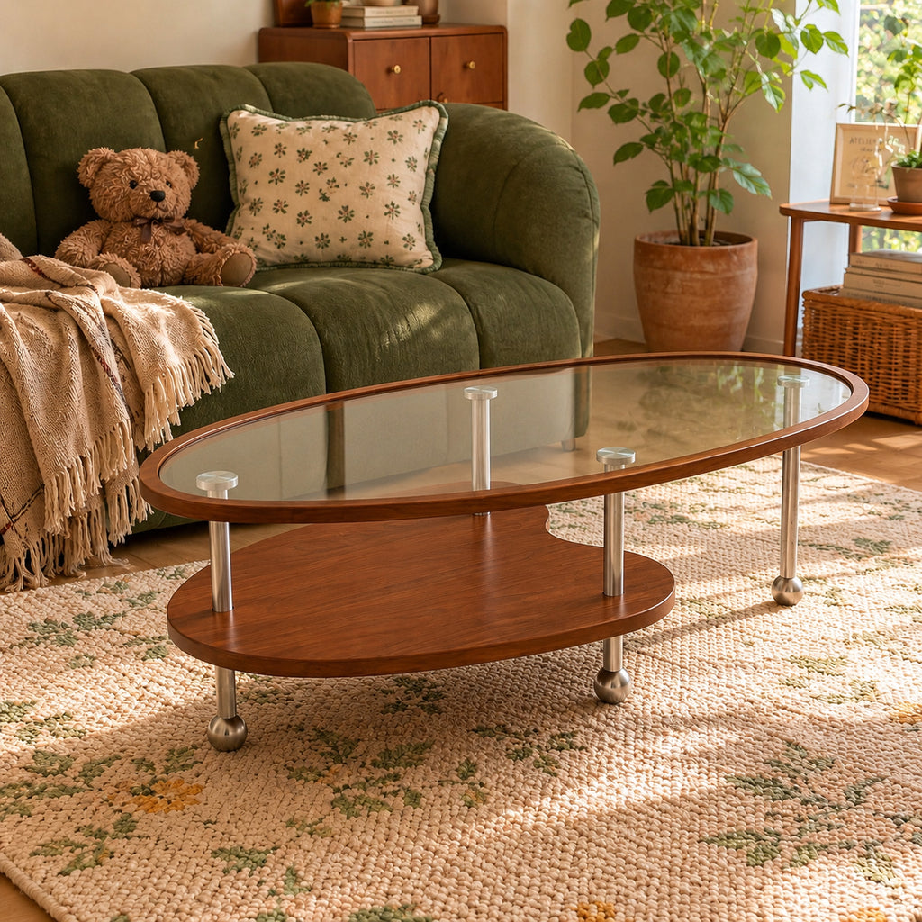 Oval Glass Coffee Table