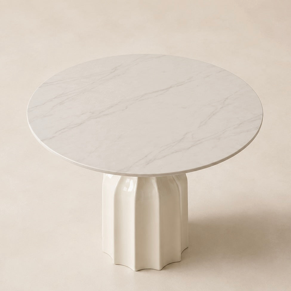 Sculptural Fluted Dining Table