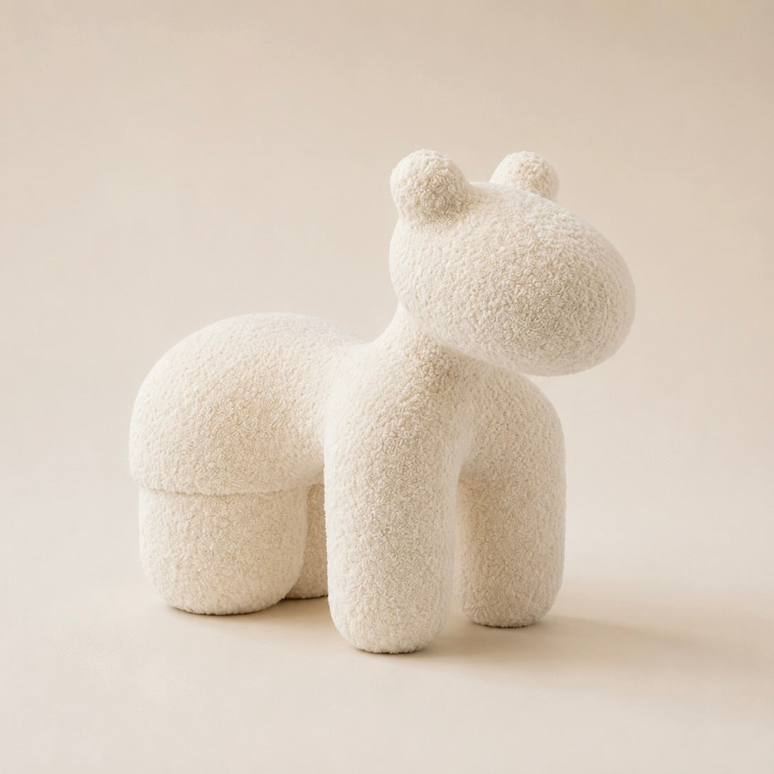 Bouclé Pony Stool