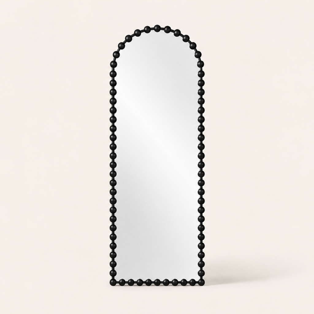 Black Beaded Arch Mirror