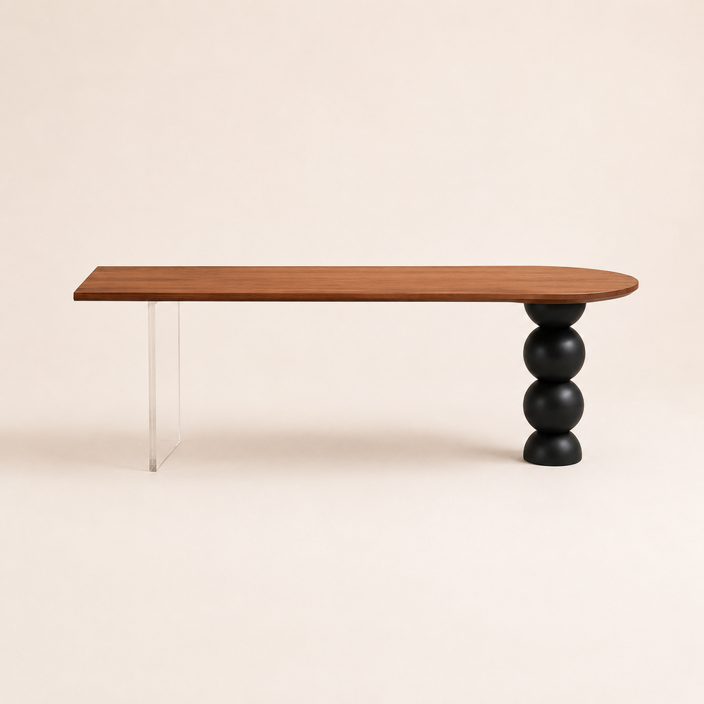 Sculptural Walnut Dining Set