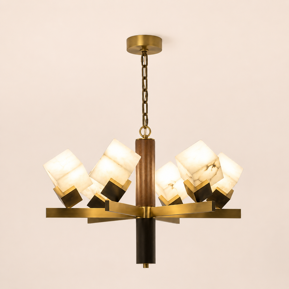 Alabaster Cube Chandelier