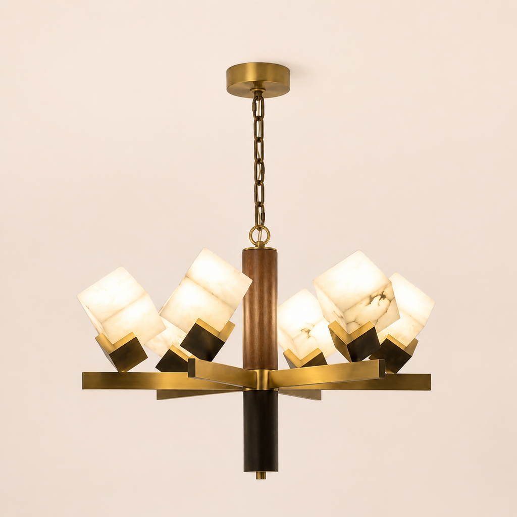 Alabaster Cube Chandelier