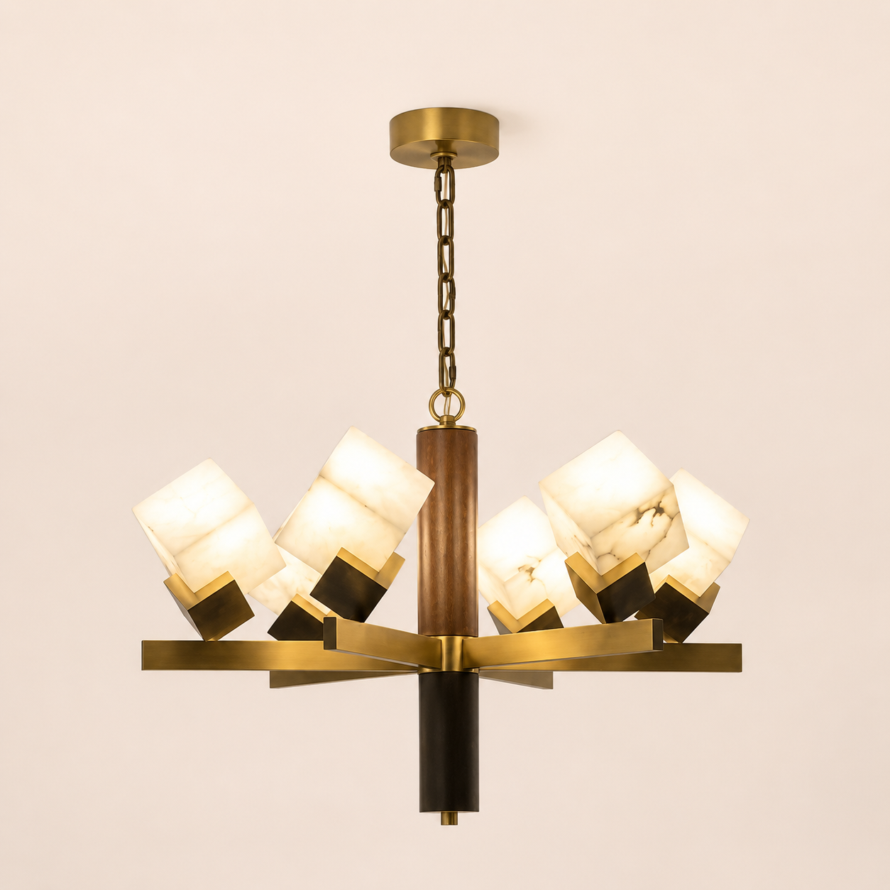 Alabaster Cube Chandelier