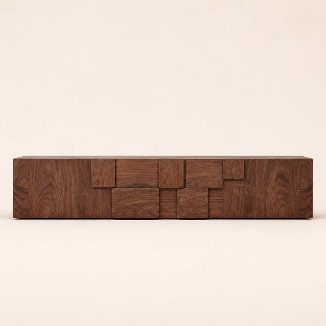 Patchwork Walnut Media Unit